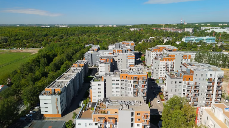 Katowice, zabudowa Francuskiej Park i otoczenie.